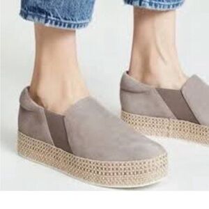 Vince Wilden Suede Leather Slip On Platforms Flats Espadrille size 8.5